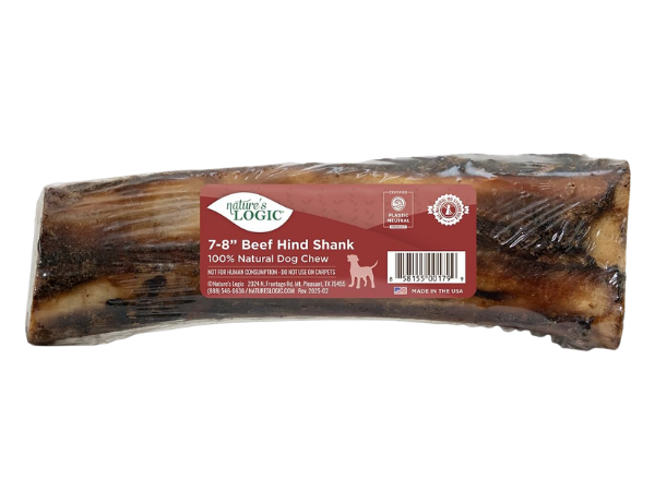 Nature's Logic Beef Hind Shank Bone – 7‑8'' Long Chew
