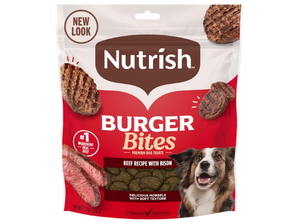 Nutrish Burger Bites Beef Recipe with Bison Premium Dog Treats