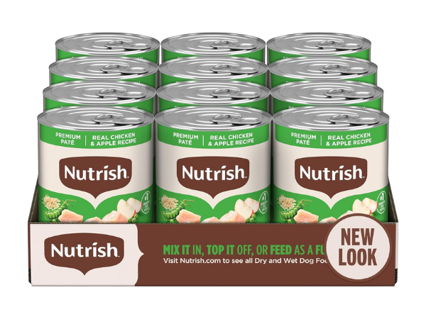 Nutrish Premium Paté Wet Dog Food, Real Chicken & Apple Recipe Whole Health Blend